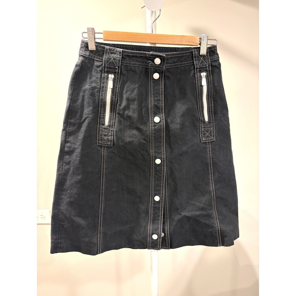 VTG Y2K Michael Kors Collection Bergdorf Goodman Black Utility Skirt Sz 2 Italy